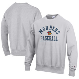 Men's Champion Gray Toledo Mud Hens Baseball Reverse Weave Pullover Sweatshirt