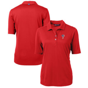 Women's Cutter & Buck Red Philadelphia Phillies Americana Logo DryTec Virtue Eco Pique Recycled Polo