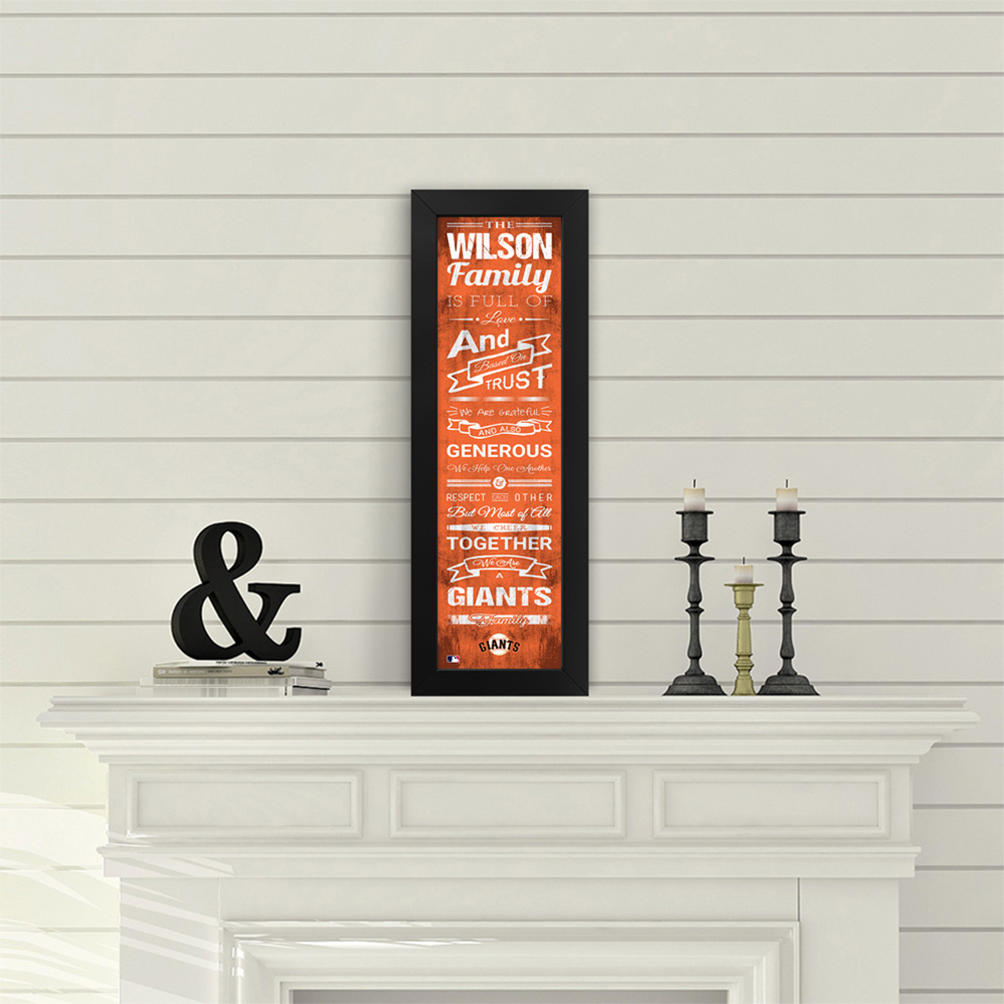 Imperial San Francisco Giants 8" x 24" Personalized Family Cheer Framed Print - Image 4
