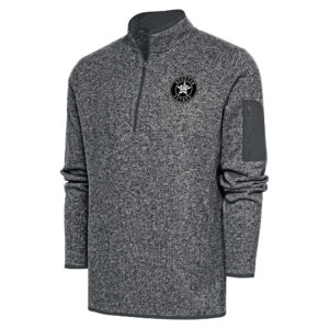 Men's Antigua Graphite Houston Astros Metallic Fortune Quarter-Zip Pullover Jacket