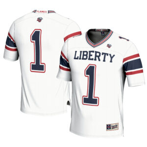Men's GameDay Greats #1 White Liberty Flames Football Jersey
