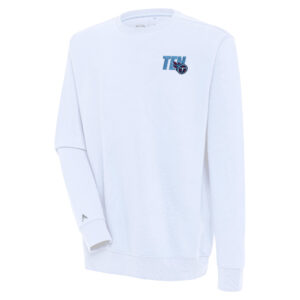 Men's Antigua  White Tennessee Titans Victory Pullover Sweatshirt
