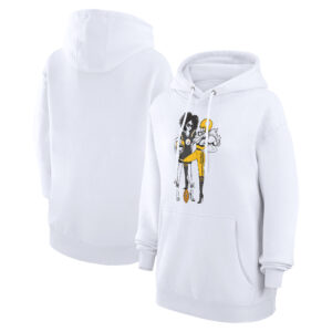 Women's G-III 4Her by Carl Banks  White Pittsburgh Steelers Football Girls Graphic Pullover Hoodie