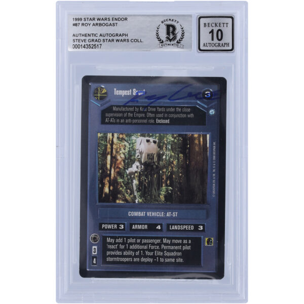 Roy Arbogast Star Wars Autographed 1999 CCG Endor #87 BGS Authenticated 10 Card