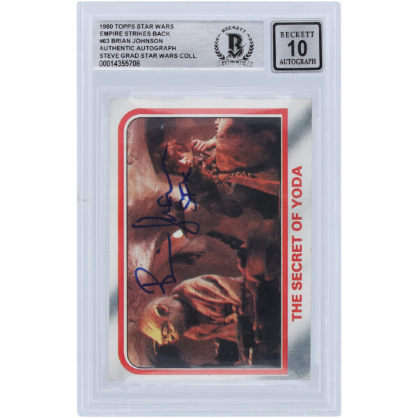 Brian Johnson Star Wars Autographed 1980 Topps The Empire Strikes Back #63 BGS Authenticated 10 Card with "SFX" Inscription - Image 5
