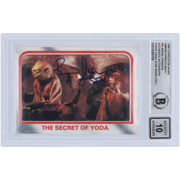 Brian Johnson Star Wars Autographed 1980 Topps The Empire Strikes Back #63 BGS Authenticated 10 Card with "SFX" Inscription - Image 4