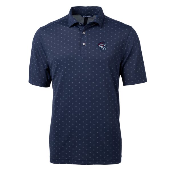 Men's Cutter & Buck Navy Binghamton Rumble Ponies Virtue Eco Pique Tile Print Recycled Polo - Image 6