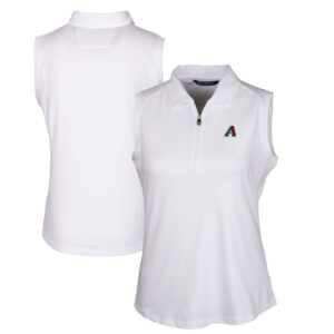 Women's Cutter & Buck  White Arizona Diamondbacks Forge Stretch Sleeveless Polo