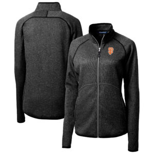 Women's Cutter & Buck  Heather Charcoal San Francisco Giants City Connect Mainsail Sweater-Knit Full-Zip Jacket