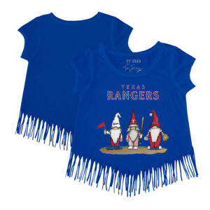Girls Youth Tiny Turnip Royal Texas Rangers Gnomes Fringe T-Shirt