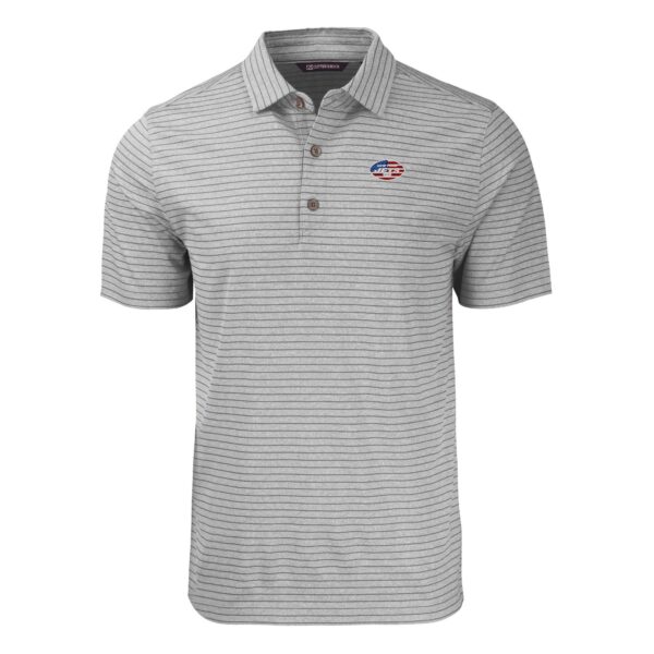 Men's Cutter & Buck Heather Gray New York Jets Big & Tall Americana Forge Eco Heather Stripe Stretch Recycled Polo - Image 6