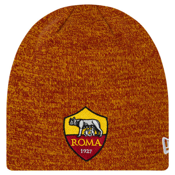 Men's New Era Red/Gold AS Roma Skull Knit Beanie - Image 4
