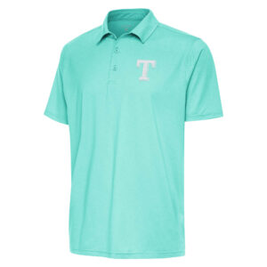 Men's Antigua  Heather Aqua Texas Rangers Par 3 Polo