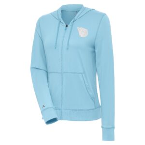 Women's Antigua  Powder Blue Cleveland Guardians Advance Full-Zip Hoodie