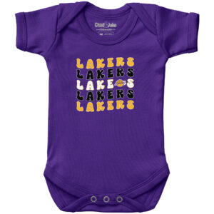 Newborn & Infant Chad & Jake  Purple Los Angeles Lakers Groovy Bodysuit