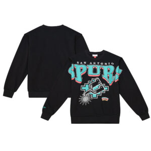 Men's Mitchell & Ness  Black San Antonio Spurs Hardwood Classics Fashion Fleece Pullover Sweatshirt