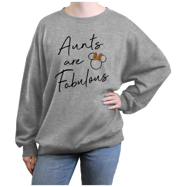 Women's Mad Engine  Heather Gray Mickey & Friends Fabulous Aunts Graphic Fleece Pullover Sweatshirt