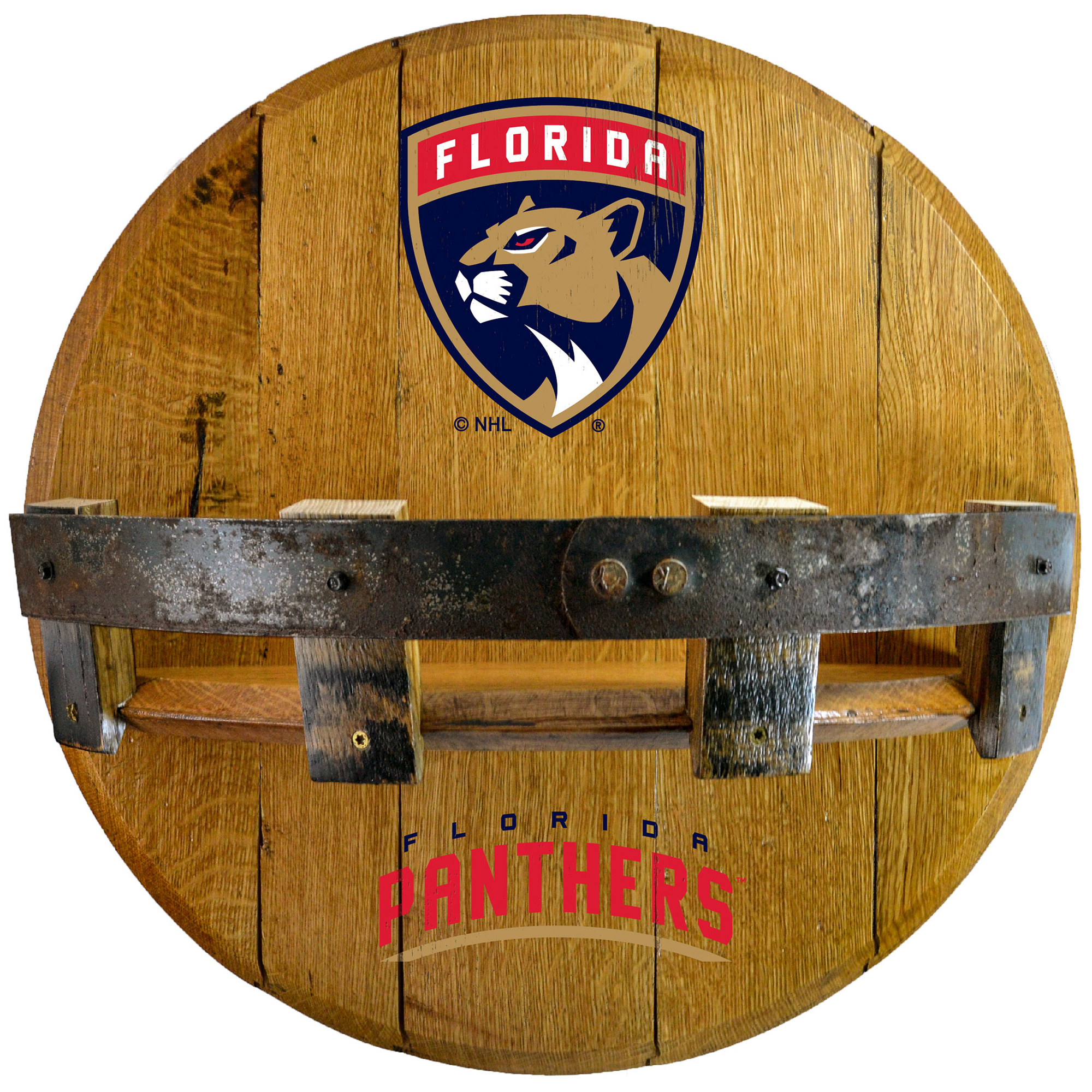 Imperial Florida Panthers 21'' Reclaimed Oak Bar Shelf