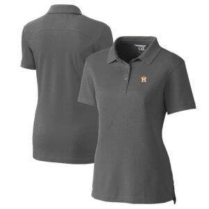 Women's Cutter & Buck Gray Houston Astros DryTec Advantage Tri-Blend Pique Polo