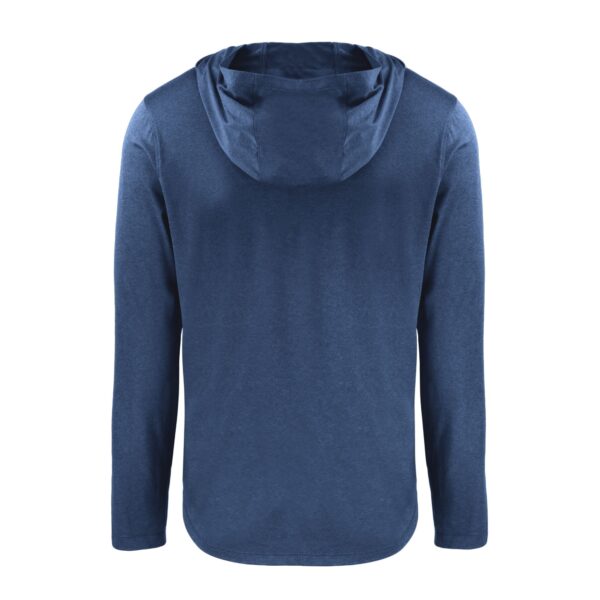 Men's Cutter & Buck Navy Miami Marlins Coastline Epic Comfort Recycled Eco Hoodie Long Sleeve T-Shirt - Image 7