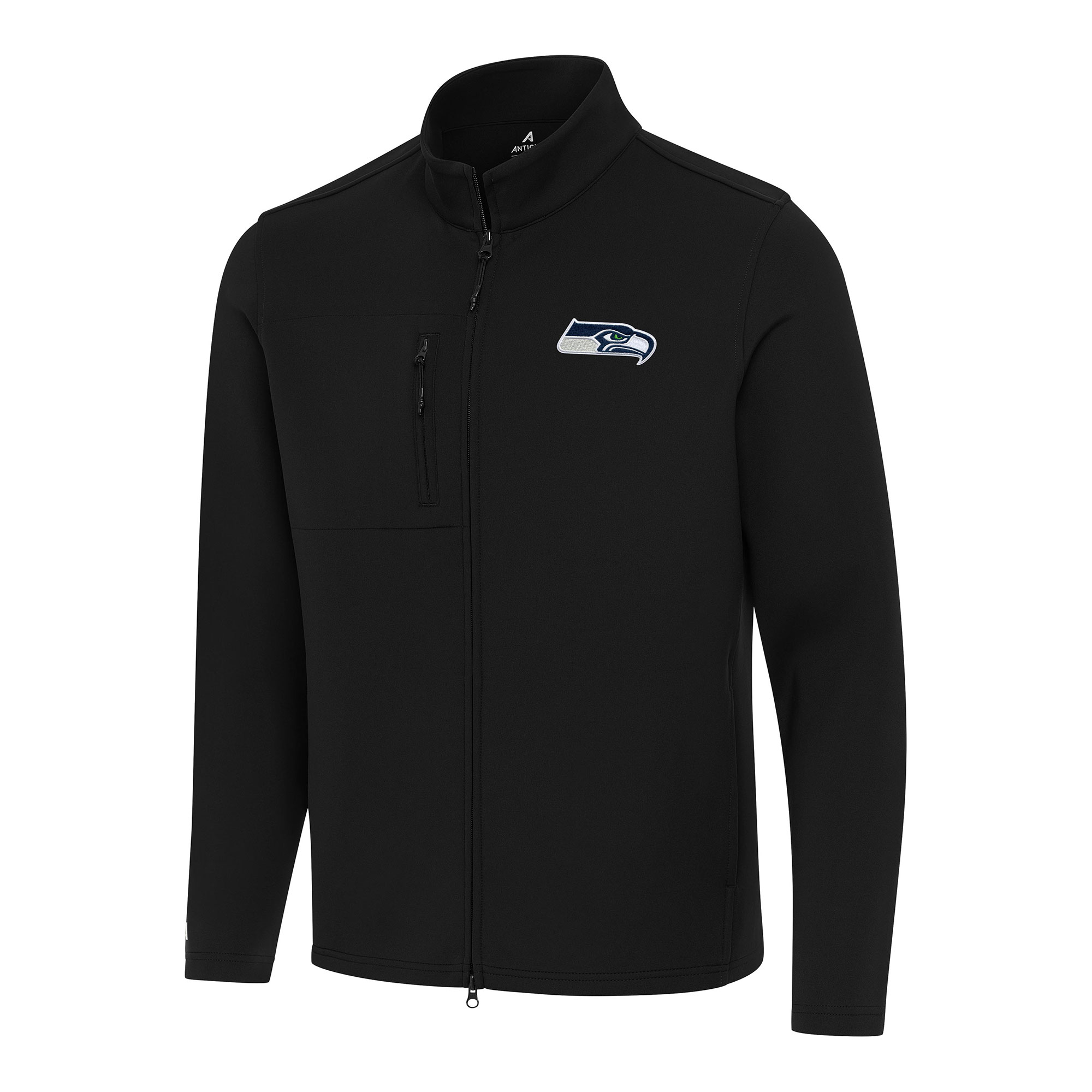 Men's Antigua Black Seattle Seahawks Objection Full-Zip Jacket