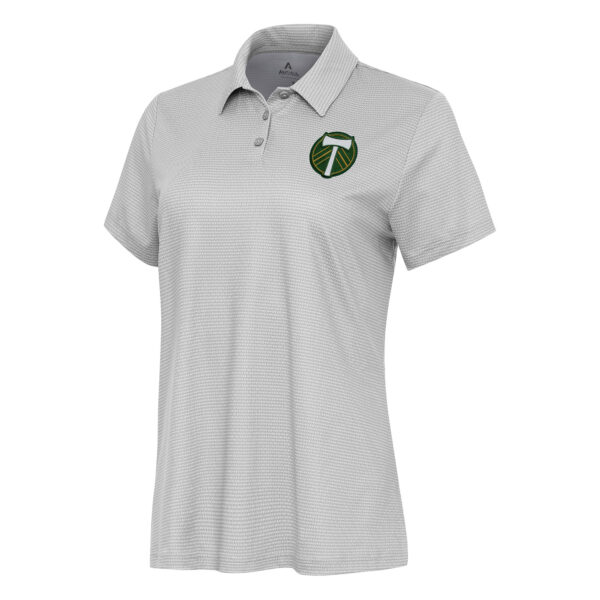 Women's Antigua White/Gray Portland Timbers Rings Polo