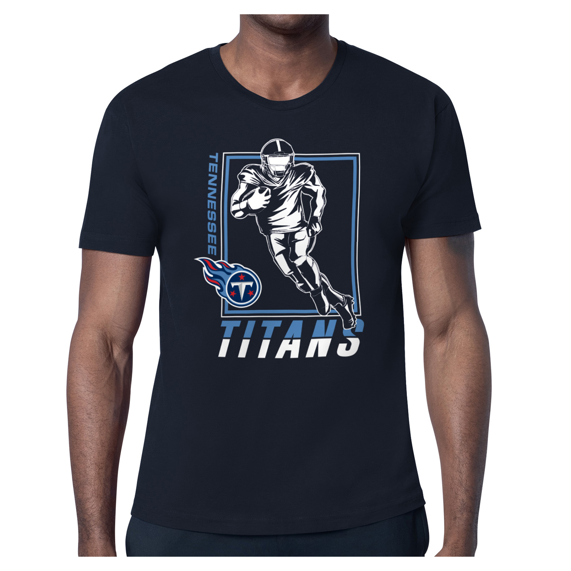 Men's Starter Navy Tennessee Titans Player Grid T-Shirt