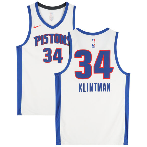 Bobi Klintman Detroit Pistons Game-Used #34 White Nike Jersey from the 2024 NBA Summer League - Size XL