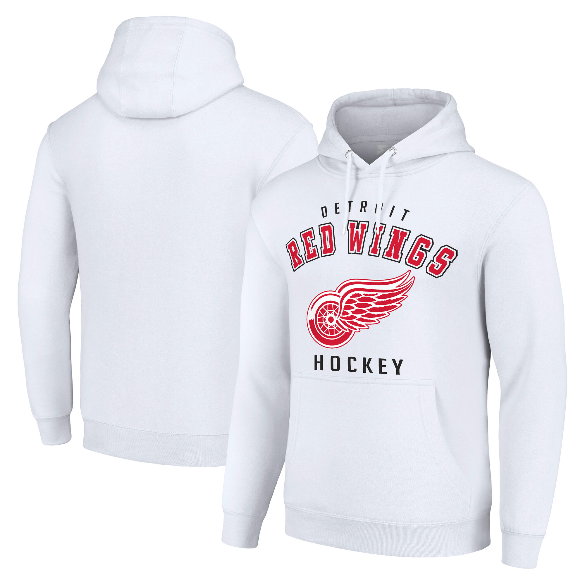 Men's Starter White Detroit Red Wings Logo Pullover Hoodie