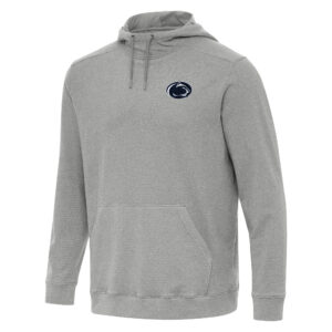 Men's Antigua Heather Gray Penn State Nittany Lions Cloud Pullover Hoodie