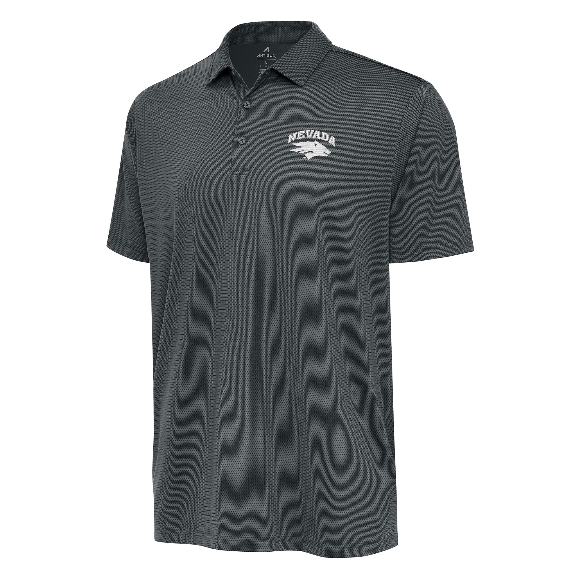 Men's Antigua Charcoal Nevada Wolf Pack Ellipse Polo