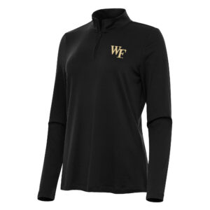 Women's Antigua Black Wake Forest Demon Deacons Reprocess Quarter-Zip Top
