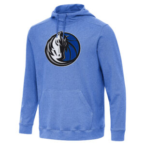 Men's Antigua Heather Blue Dallas Mavericks Cloud Pullover Hoodie
