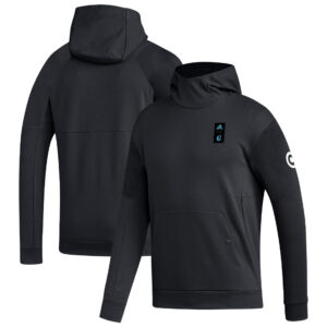 Men's adidas Black Minnesota United FC 2023 Player Travel Pullover Hoodie